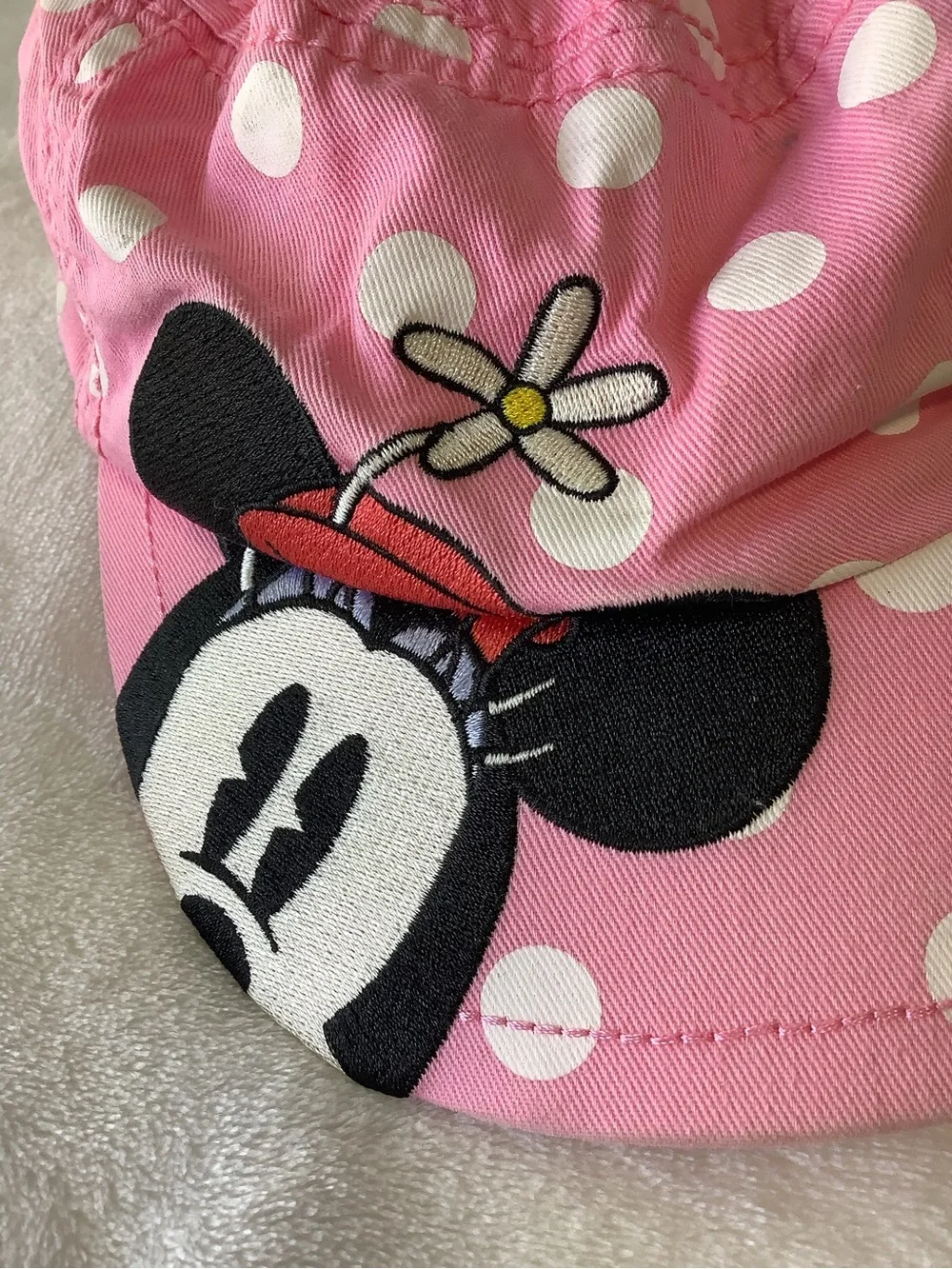 Disney Parks Minnie Mouse Pink White Polka Dot Youth Hat Adjustable